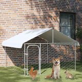 Vanjski kavez za pse s krovom 200 x 200 x 150 cm | shoptok.hr