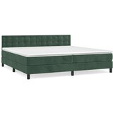 vidaXL Box spring postelja z vzmetnico temno zelena 200x200 cm žamet, (20902326) Cene