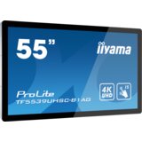 Iiyama LFD PROLITE TF5539UHSC-B1AG 24/7 TOUCH IPS Touch through-glass 3840 x 2160 @60Hz, 500 cd/m², 1100:1, 8ms capacitive Touch points 15, Touch accuracy +- 3mm, VGA, HDMI, DP, RS-232c, Rj45, Speakers, landscape, portrait, face-up, VESA - TF5539UHSC-B1AG | Shoptok.si