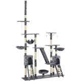  Penjalica za mačke sa stupovima za grebanje od sisala 230 - 250 cm siva s uzorkom šapa | shoptok.hr