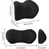  Jastuk s jastukom Podesiva 2 pcs Crna 4D mreža | shoptok.hr