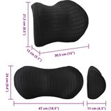  Vzglavnik z blazino Prilagodljiva 2 pcs Črna 4D Mreža, (5000111938) | Shoptok.si