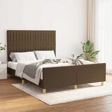  Okvir za krevet bez madraca tamnosmeđi 140 x 190 cm od tkanine | shoptok.hr