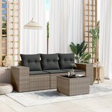  4-dijelni set vrtnih sofa od poliratana s jastucima sivi | shoptok.hr