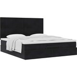 vidaXL Otomanski posteljni okvir z vzmetnicami črn 180x200cm žamet | Shoptok.si