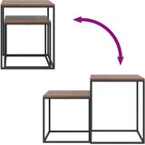  2-dijelni set stolića za kavu od konstruiranog drva i metala | shoptok.hr
