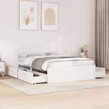 Maison Chic Posteljni okvir - Dvoposteljna postelja - Zakonska postelja brez vzmetnice bel 120x190 cm trdna borovina-J11161, (21770032) | Shoptok.si
