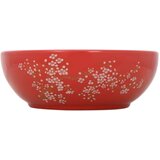 Nadgradni Nadpultni umivalnik bel in rdeč okrogel Φ41x14 cm keramika | Shoptok.si