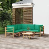  6-dijelna vrtna garnitura od bambusa sa zelenim jastucima | Eponuda.com