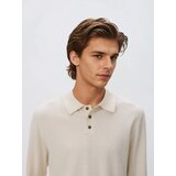 Reserved Polo-džemper s mješavinom pamuka - bež | shoptok.hr