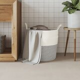  Košara za pohranu sivo-bijela Ø 43x38 cm pamučna | shoptok.hr