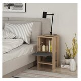 Homitis Antracitna nočna omarica z detajli iz hrastovega lesa Garetto Ema | Shoptok.si