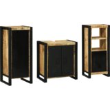  Set namještaja za kupaonicu 3 pcs Smeđa Čvrsto drvo manga | shoptok.hr