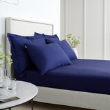 Bianca Tamno plava plahta s gumom od pamučnog perkala 185x200 cm Cotton Percale – | shoptok.hr