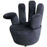 V Stolica u obliku ruke baršunasta crna | shoptok.hr