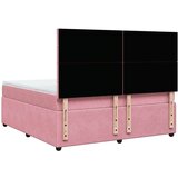  Krevet s oprugama i madracem ružičasti 180x200 cm baršunasti | shoptok.hr