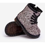 Boto Children's Glittery Lined Boots with a Zipper Pink Saussa | Shoptok.si