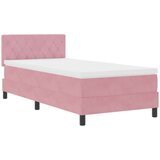 vidaXL Postelja Box Spring z Vzmetnico Roza Enojna Žamet | Shoptok.si