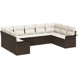  9-dijelni vrtni sofe set s jastučićima smeđa poli ratan 2-sjedalna vrtna sofa s pohranom i jastučićima smeđa poli ratan | shoptok.hr