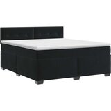  Boxspring krevet s madracem Crna 160 x 200 cm Baršun | shoptok.hr