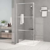 Pregrada za tuš srebrna 90 x 195 cm s prozirnim staklom ESG | shoptok.hr