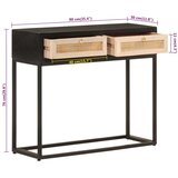  Konzolni stol crni 90 x 30 x 76 cm masivno drvo manga i željezo | shoptok.hr