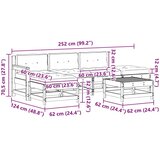  Set lounge namještaja za vrt 6 pcs Vosak Smeđa Masivna borovina - Vosak smeđa bor | shoptok.hr