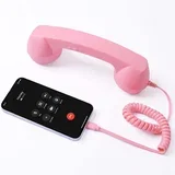 Retro telefonska slušalka USB-C z gumbom za klice | RETOTALK Roza, (5000203201)