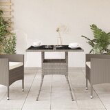  Vrtni stol sa staklenom pločom sivi 80 x 80 x 75 cm poliratan | Eponuda.com