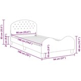  Otroški posteljni okvir z vznožjem Roza 90 x 190 cm Žamet, (5000104529) | Shoptok.si