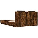  Okvir kreveta s uzglavljem LED boja dimljenog hrasta 140x200 cm | shoptok.hr