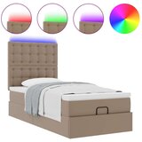 vidaXL Otomanski posteljni okvir z vzmetnico kapučino 90x200 cm, (21608767) | Shoptok.si