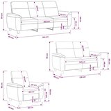  Set sofe 3 pcs Ružičasta Tkanina - Ružičasta 1-sjedalna + 2-sjedalna (140 cm) + 3-sjedalna | shoptok.hr