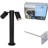 QAZQA Stoječa zunanja svetilka črna 45 cm IP44 nastavljiva 2-luč - Duo | Shoptok.si