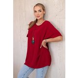 Kesi Oversized blouse with burgundy pendant | shoptok.hr