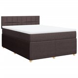 vidaXL Box spring postelja z vzmetnico temno rjav 140x190 cm blago, (21308930) | Shoptok.si
