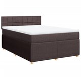 vidaXL Krevet s oprugama i madracem tamnosmeđi 140 x 190 cm od tkanine | shoptok.hr