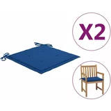  Jastuci za vrtne stolice 2 kom plavi 50 x 50 x 3 cm od tkanine