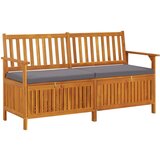 The Living Store Klop za shranjevanje z blazino 148 cm trden akacijev les - Klop, (21483807) | Shoptok.si