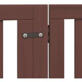 vidaXL Ograda za pse z vrati zložljiva 10 panelov rjava 800 cm les | Shoptok.si