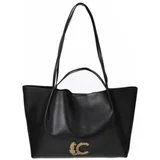 Ročne torbice Leather-effect Shopper With Double Handl Črna