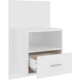  Stenska nočna omarica visok sijaj bela, (20623831) | Shoptok.si