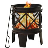 vidaXL Rustična posuda za vatru sa žaračem Φ 42 x 54 cm čelična | shoptok.hr