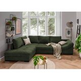 MID.YOU sedežna garnitura, rebrasti žamet temno zelena | Shoptok.si