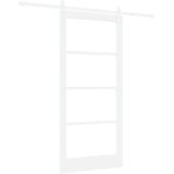 vidaXL Klizna Vrata sa Setom Dijelova Bijela 93x202 cm Čvrsta Drvo Bor, Unutrašnja Vrata sa Staklom 'ORKDAL'Bijela 93x202x4 cm | shoptok.hr
