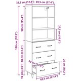vidaXL Highboard Staro drvo 69,5 x 32,5 x 180 cm Konstruirano drvo | shoptok.hr