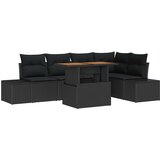  Sjedeća garnitura za vrt 6 kom. Crna poliratan | shoptok.hr