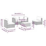 Vrtna sedežna garnitura 5-delna z blazinami poli ratan rjava, (20673801) | Shoptok.si