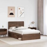  Konstrukcija postelje z vzglavjem Rjav hrast 120 x 200 cm, (5000102826) | Shoptok.si