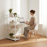 ModernHome uredski stol 120 × 60 cm s policom i 3 police – bijeli | shoptok.hr